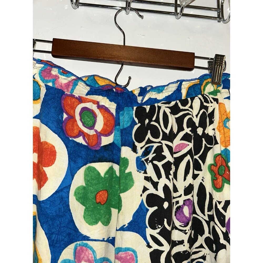 Jams World Vintage Colorful Floral Travel Tropical High Rise Capris Size Large - Picture 3 of 8